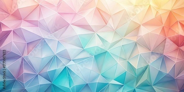 Fototapeta Abstract Pastel Triangular Geometric Pattern Design Featuring a Smooth Gradient of Colors