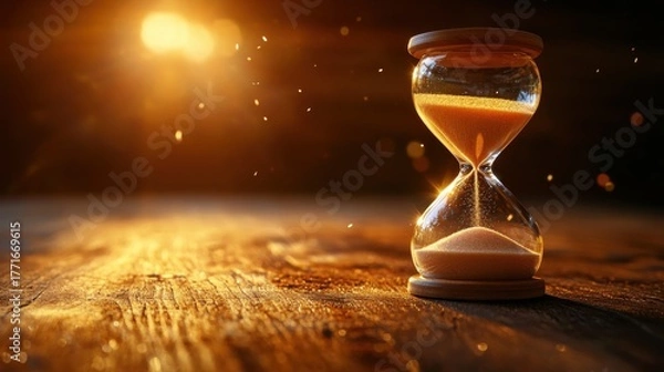 Obraz Falling sands enchanted realm ultra realistic art surreal environment close-up view hourglass concept