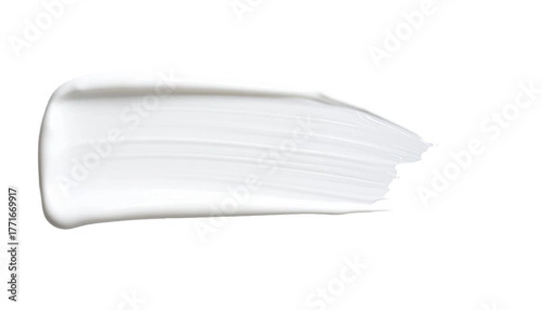 Fototapeta textured abstract white color paint stroke isolated on transparent background, png