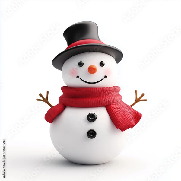 Obraz cute snowman with carrot nose