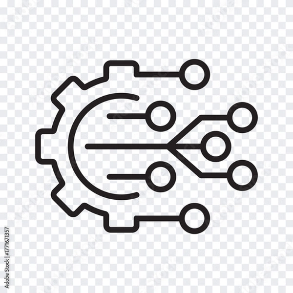 Obraz Digital technology concept with gear symbol.