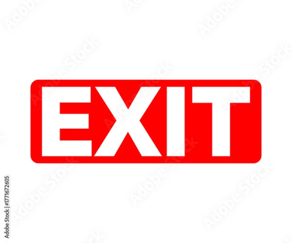 Fototapeta Red exit sign. Warning plate red exit sign illustration on transparent backgrond. 


