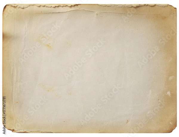 Fototapeta Vintage photo paper art template with dust and splatters . Useful for design, vintage photo backgrounds.