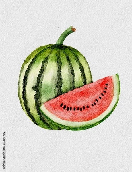 Obraz slice of watermelon on white background