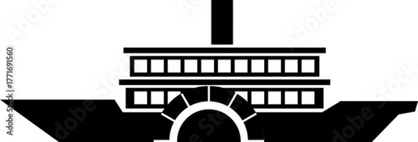Fototapeta Passenger Cruise Ship Silhouette Vector