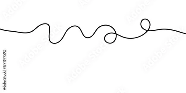 Fototapeta Wavy Curvy Abstract Squiggle Line. curve long line 