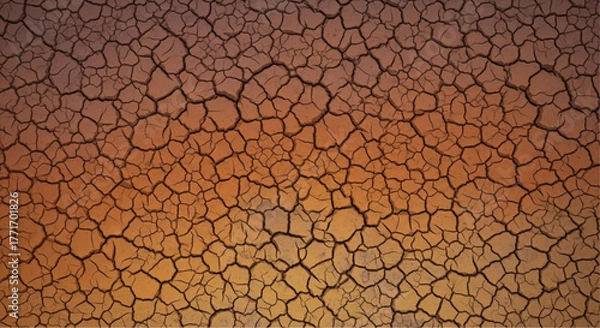Obraz A parched earth cracked and barren, showing the ravages of drought, an image of the planet in distress. vector illustration