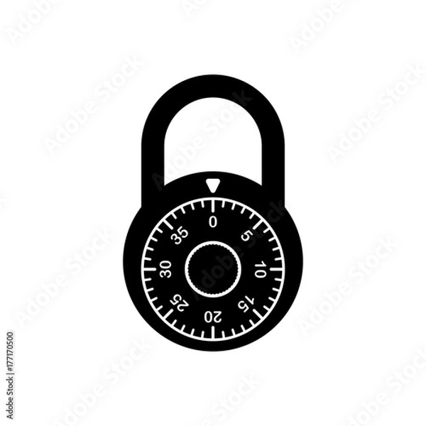 Fototapeta A combination lock icon