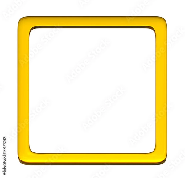 Fototapeta 3d blank golden frame on png transparent background.