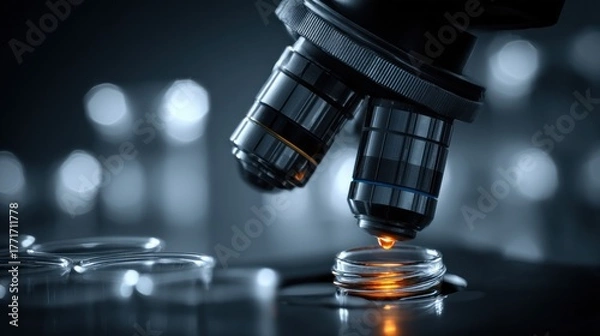 Fototapeta Microscope petri dish