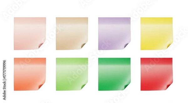 Fototapeta Collection of colorful sticky notes for reminders and organization