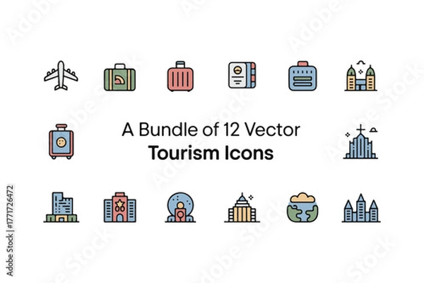 Obraz Tourism icon set