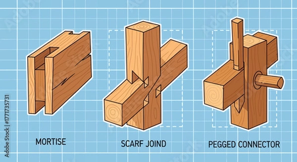 Fototapeta Woodworking Joints and Joinery Techniques Explained.