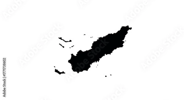 Fototapeta Silhouette map of timor leste on white background
