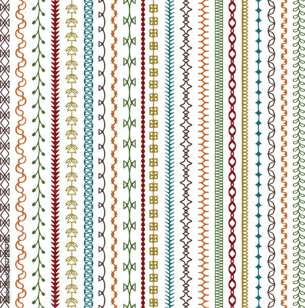 Obraz Autumn Colors Hand Drawn Border Patterns