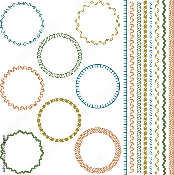 Obraz Colorful Hand Drawn Circle Frames