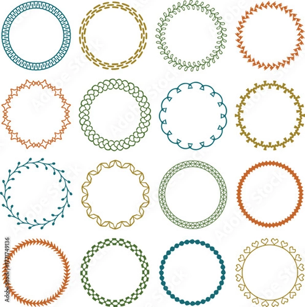 Obraz Colorful Hand Drawn Circle Frames