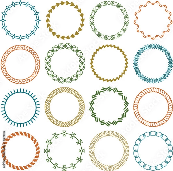 Obraz  embroidery stitched circle frames