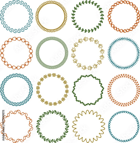 Obraz round hand stitched embroidered frames