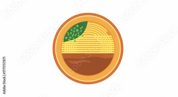 Fototapeta Vibrant bowl of delicious ramen noodles with fresh green garnish and rich broth, perfect for culinary inspiration and food branding.