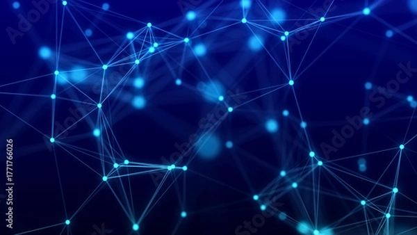 Obraz Technological background from dots and lines. Big data visualization. 3D rendering.