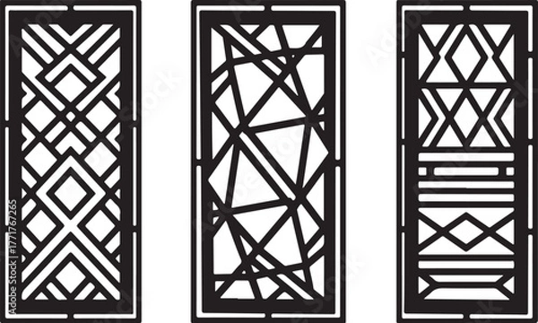 Fototapeta Elegant geometric panel designs for modern interiors