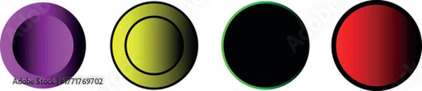 Fototapeta Vibrant Gradient Circle Brush Stroke Elements – Hand-Drawn Paint Vector Frames, Artistic Round Scribble Borders & Abstract Ink Circles for Modern Graphic Design