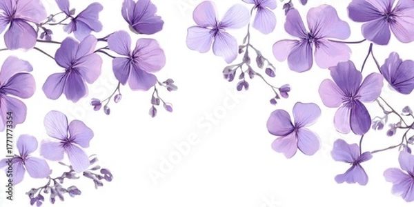 Obraz lilac flowers on white background