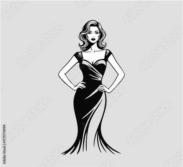 Fototapeta woman in a dress