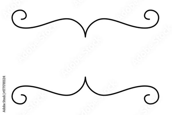 Fototapeta シンプルな装飾フレーム　優雅な曲線ラインデザイン