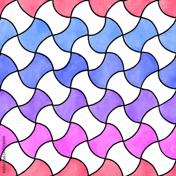 Fototapeta seamless pattern with wavy lines