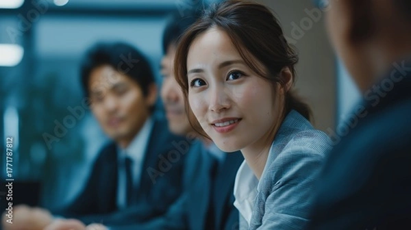 Fototapeta グローバルな会社の会議