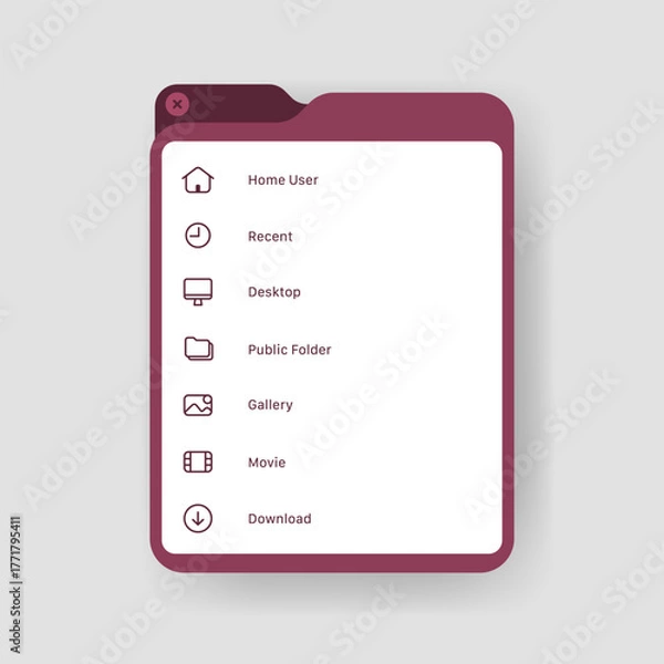 Obraz Smartphone File Explorer App User Interface Vector Illustration