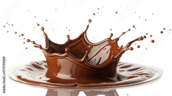 Obraz Chocolate splash on transparent background, a delicious and sweet dessert