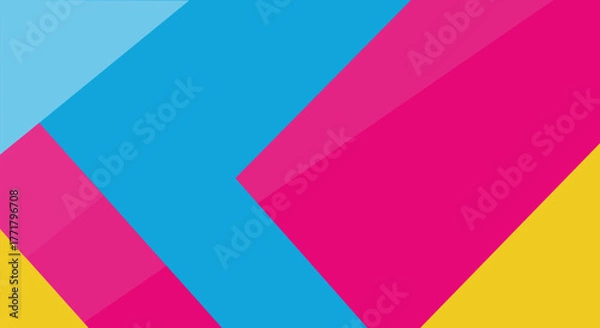 Fototapeta Abstract Geometric Background in Bright Cyan, Magenta, and Yellow Tones