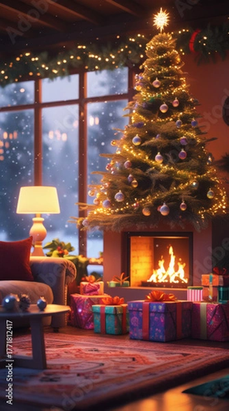 Obraz christmas tree with candles