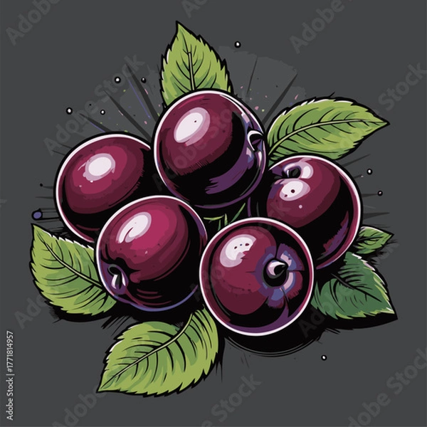 Obraz very tempting plum fruit vector