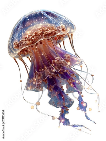 Obraz Glass Jellyfish – Transparent Ocean