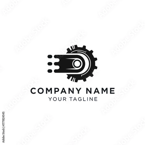 Fototapeta Dynamic Gear Logo Design Representing Speed and Innovation.