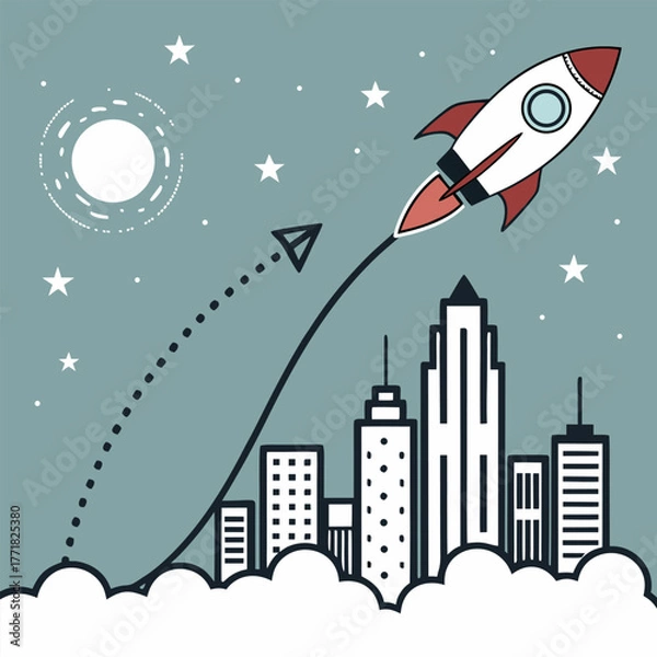 Fototapeta rocket in the sky, Eps file. 