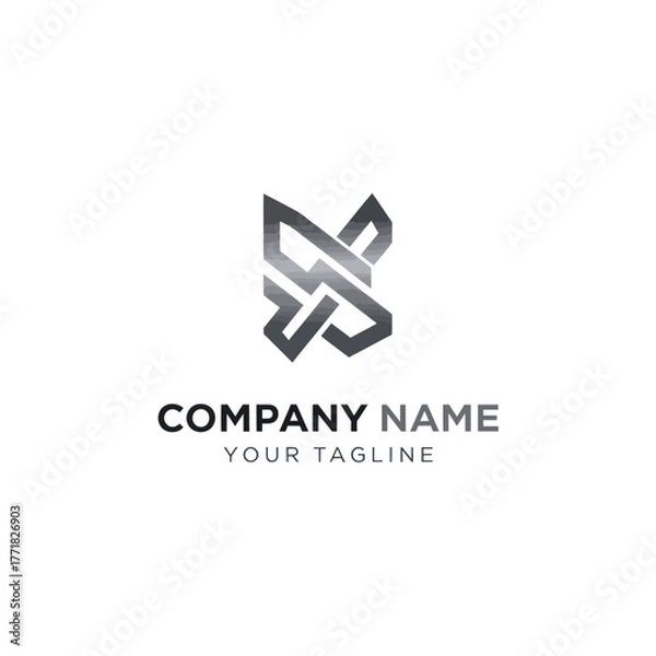 Fototapeta Modern abstract logo design with intertwined letters for branding and identity.