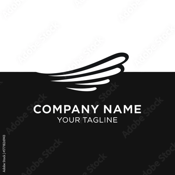 Fototapeta Abstract Wing Design - A Symbol of Flight and Freedom in Minimalist Style.