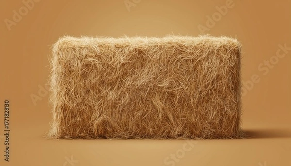 Fototapeta The Rectangular Shape Of A Bale Of Hay, The Geometric Form That Hay Bales Are Commonly Found In Agriculture. Conforming To The Rectangular Design.