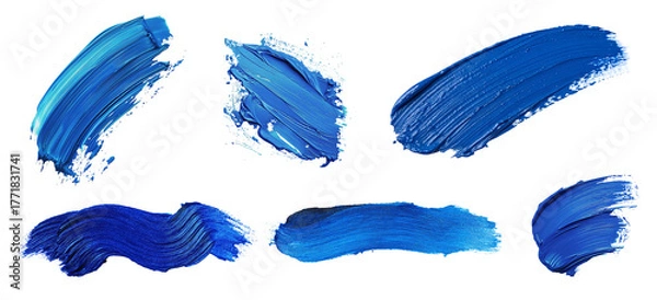 Fototapeta Blue paint strokes abstract texture and background