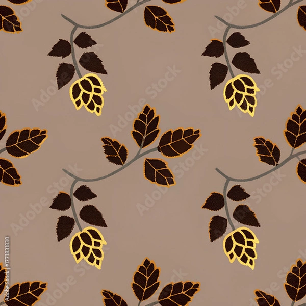 Obraz Seamless pattern with beer hops	
