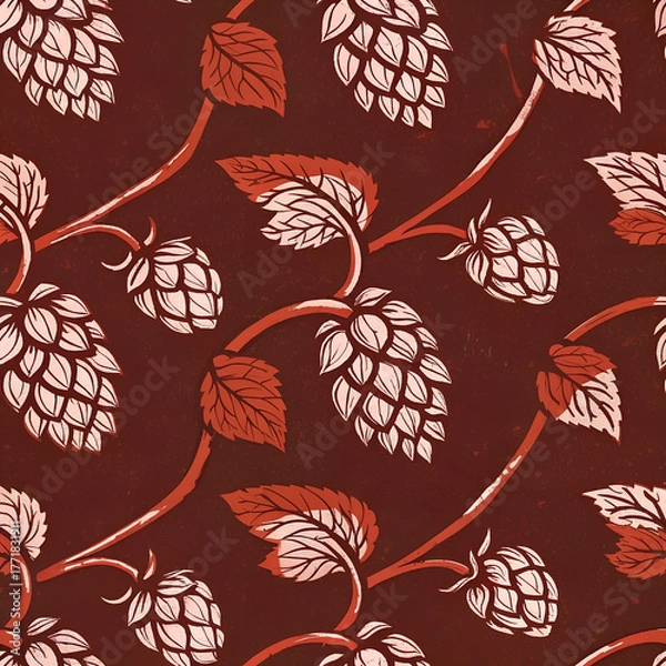 Obraz Seamless pattern with beer hops	
