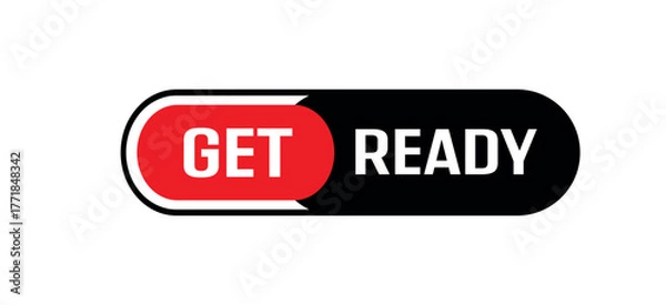 Fototapeta get ready text	