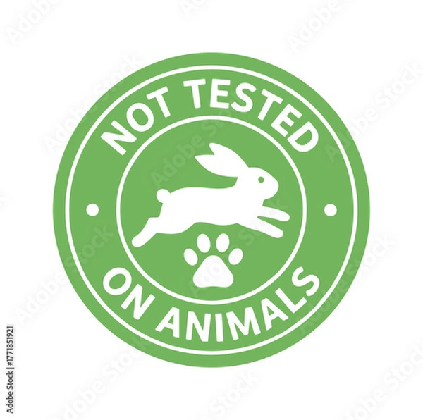 Fototapeta Not tested on animals symbol for cruelty free products