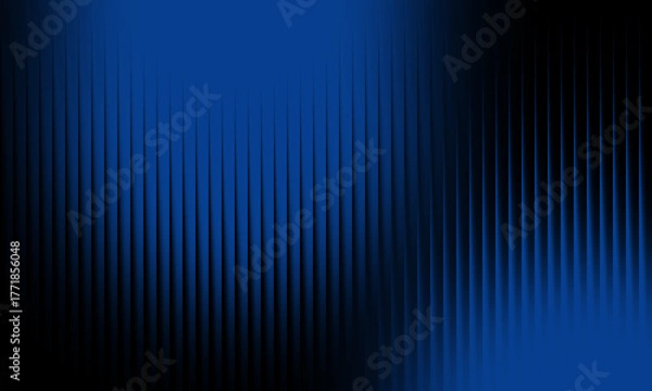 Obraz Abstract blue and black background with vertical lines dark gradient texture for graphic design modern backdrop