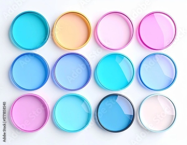 Fototapeta “Chromatic Echoes: A Symphony of Translucent Color Discs”